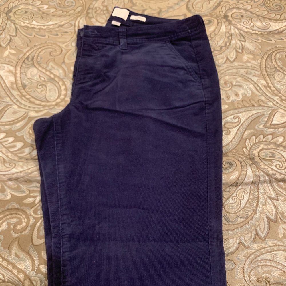 Women Navy Corduroy Pants